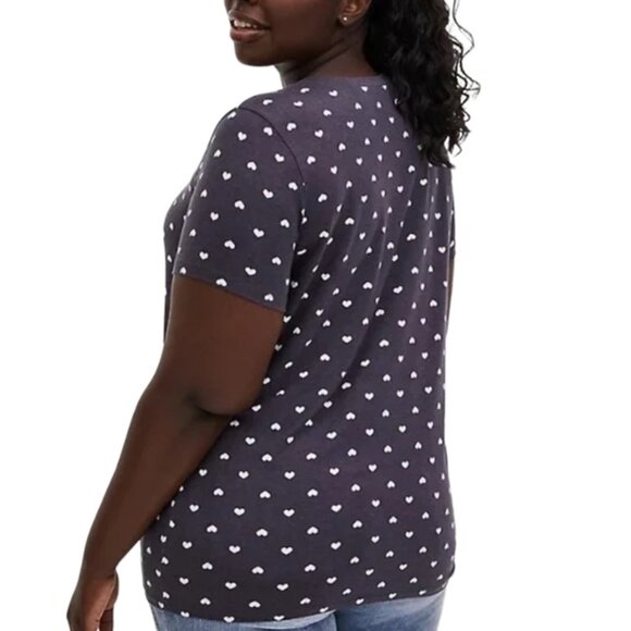 Torrid Gray Heart Slim Fit Super Soft Knit Tee Shirt - Picture 5 of 15